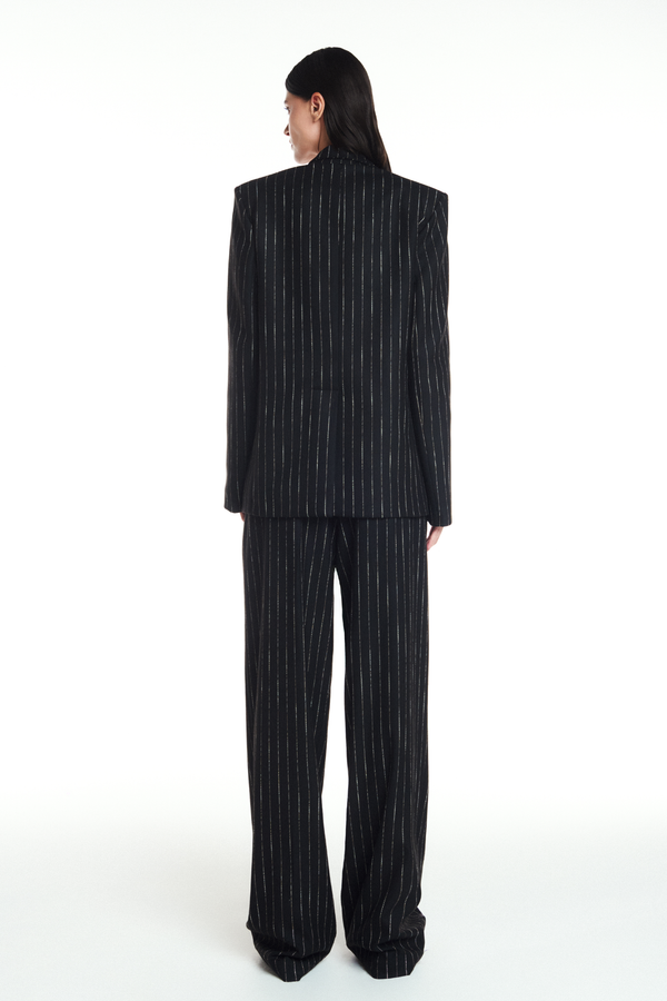 BLAZER ALFAIATARIA RISCA DE GIZ PRETO (8904896184547)