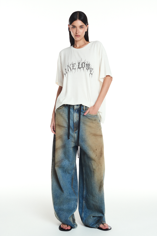 CALÇA JEANS BALLOON MANCHADA DIRTY (8865107575011)