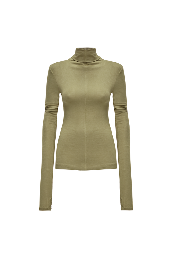 BLUSA MANGA LONGA GOLA ALTA MALHA VERDE (8950206988515)