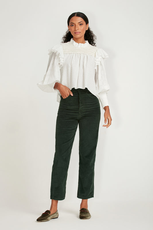 CALÇA VELUDO PERNA AFUNILADA VERDE (6801466458277)