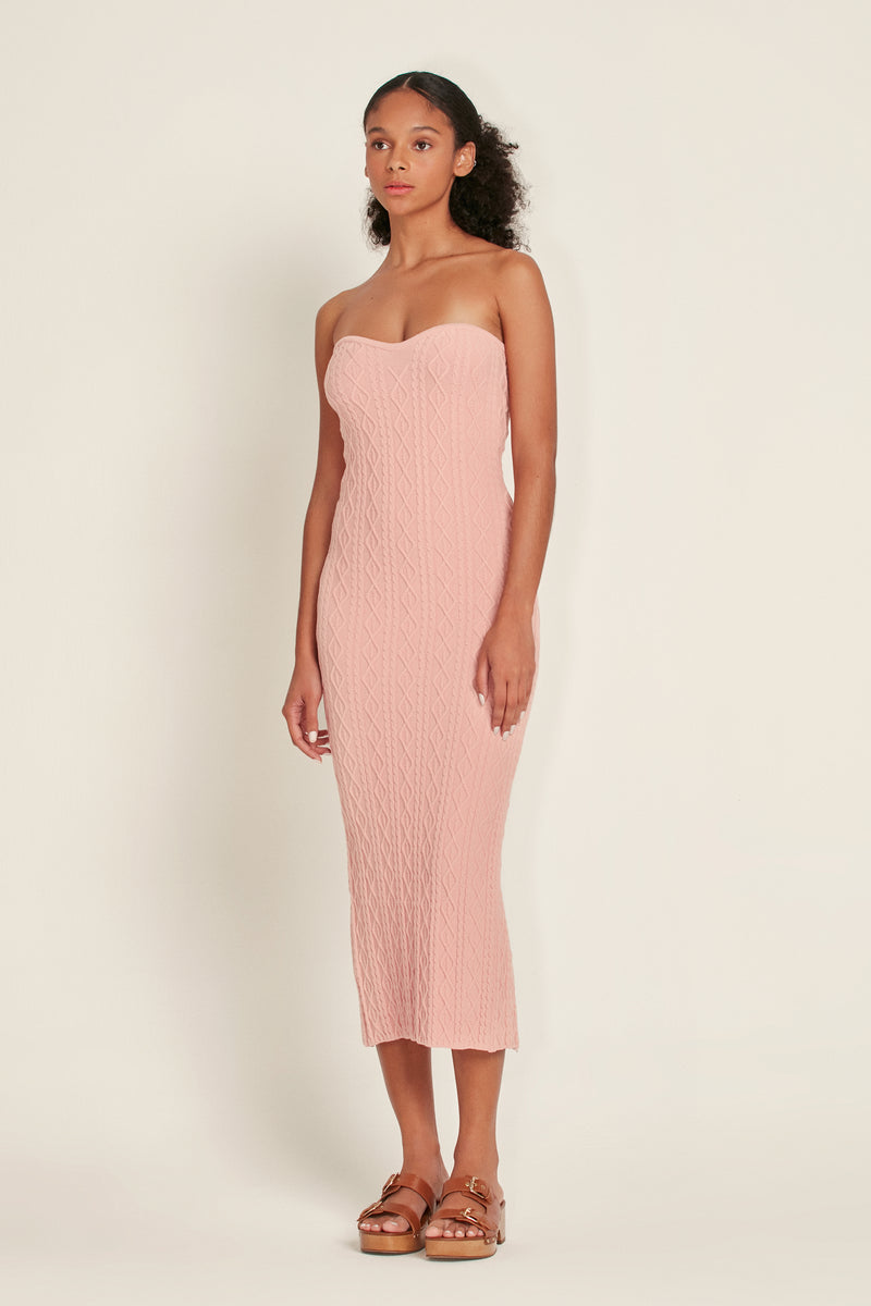 VESTIDO TRICOT ROSA TRANÇA TOMARA QUE CAIA (6954550100133)