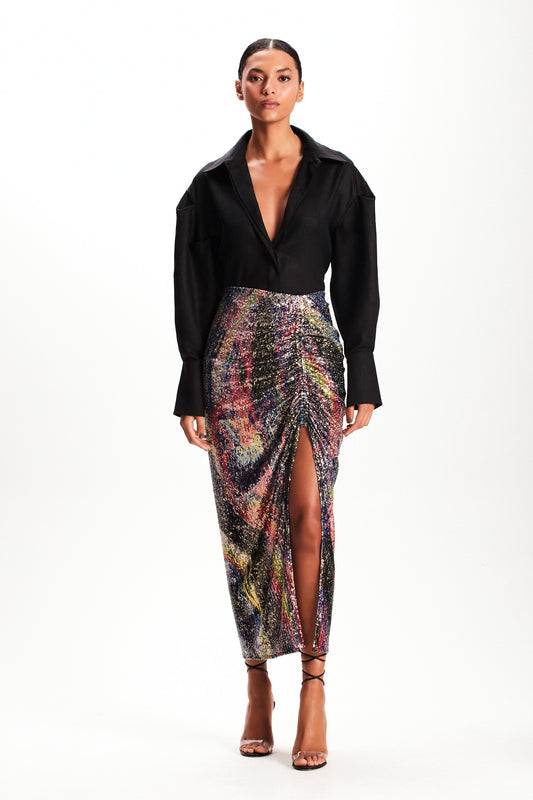 CAMISA LINHO MANGA PREGAS PRETA (7773564371171)