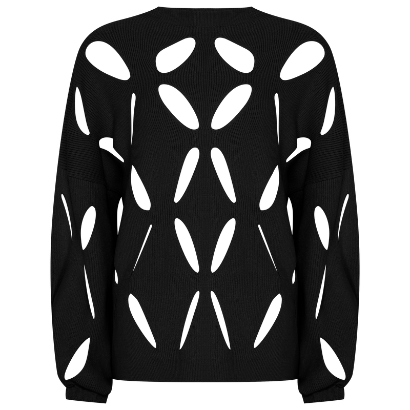 BLUSA TRICOT FUROS PRETA (7815414513891)