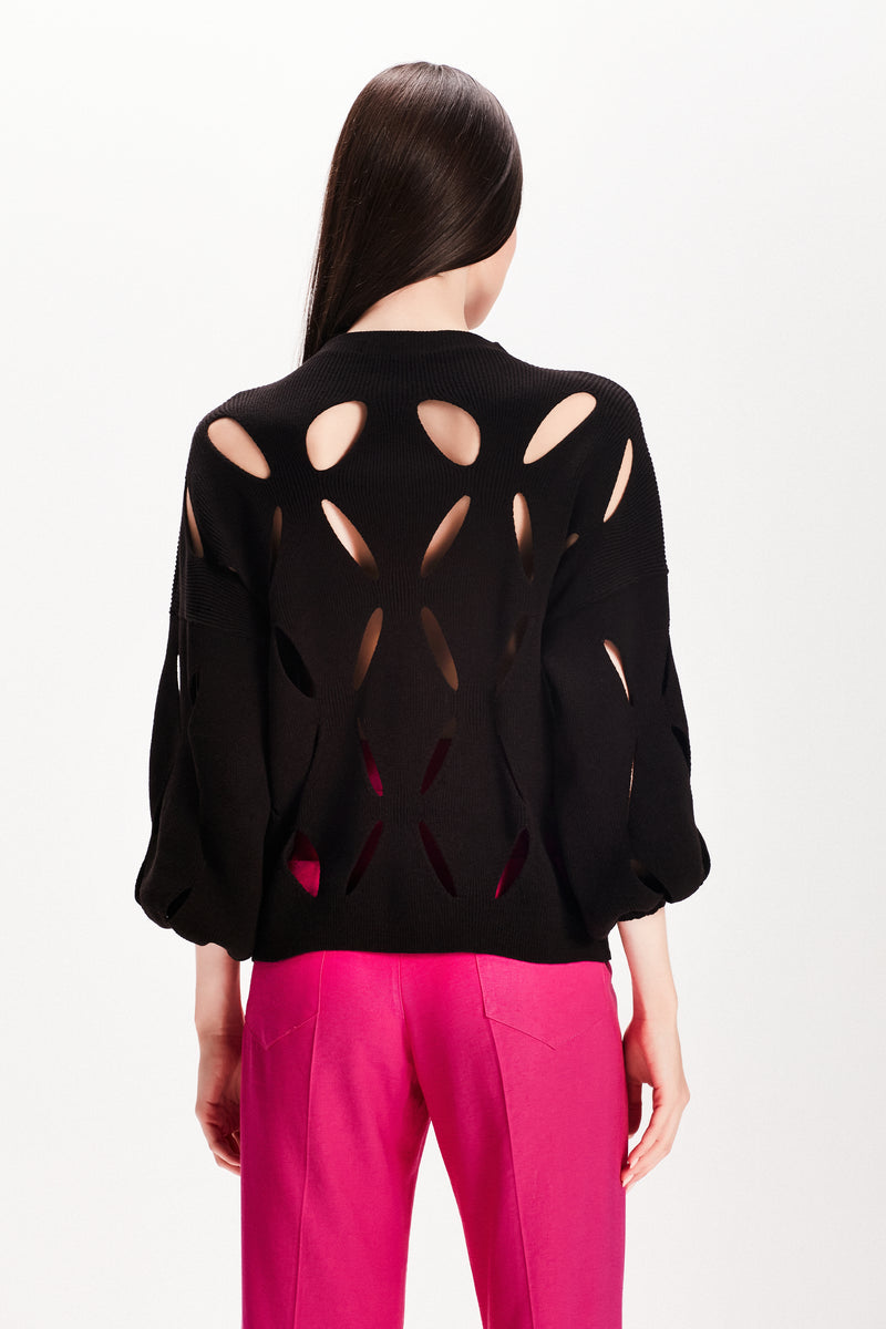 BLUSA TRICOT FUROS PRETA (7815414513891)