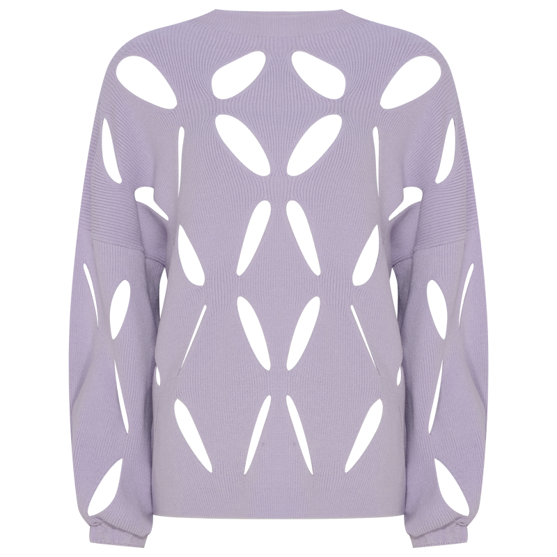 BLUSA TRICOT FUROS LILÁS (7815414481123)