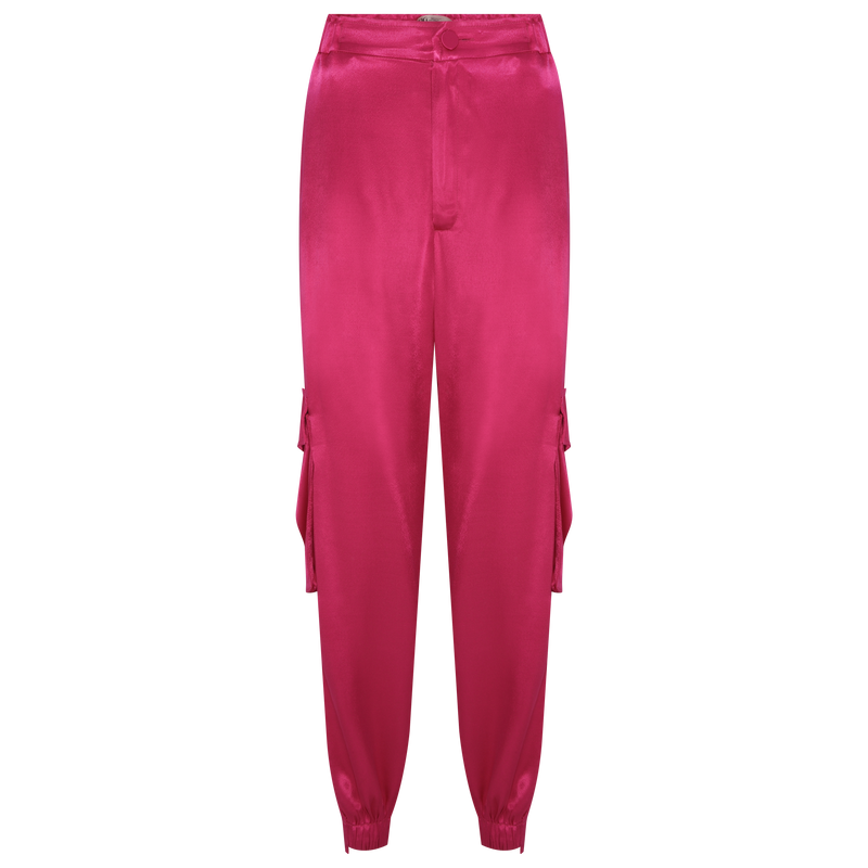 CALÇA CARGO CETIM PINK (7815414808803)