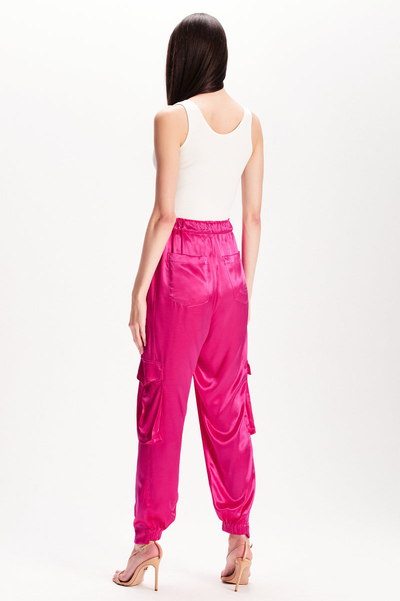CALÇA CARGO CETIM PINK (7815414808803)