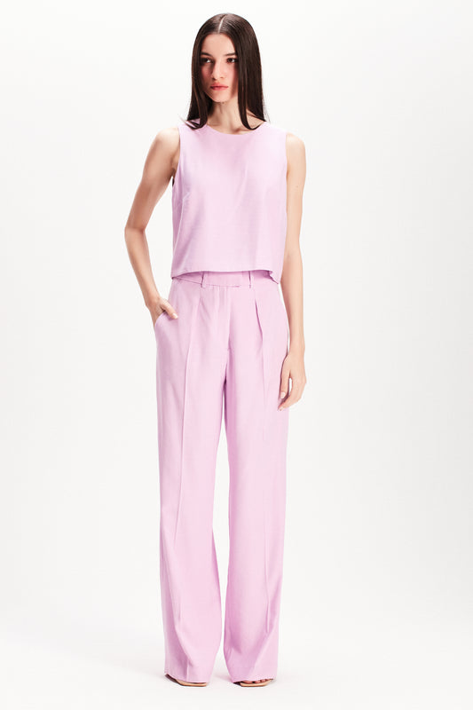 CALÇA PREGAS ALFAIATARIA ROSA (7815415333091)