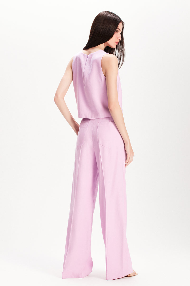 CALÇA PREGAS ALFAIATARIA ROSA (7815415333091)