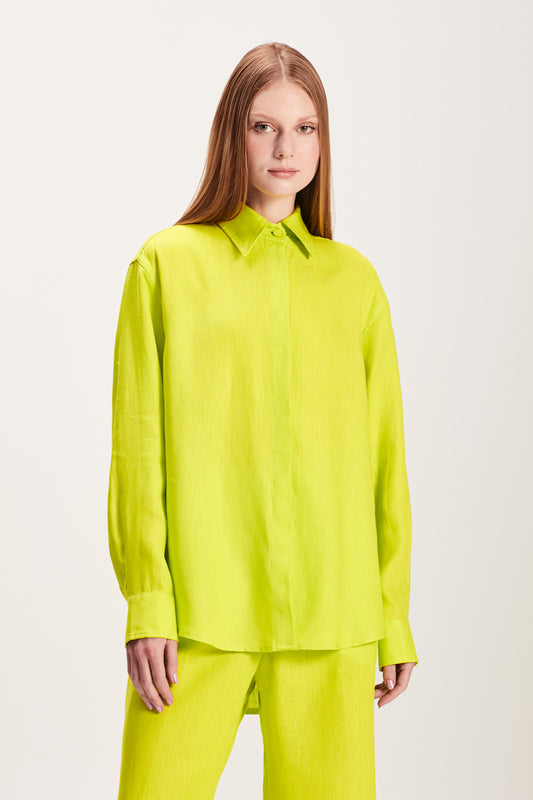 CAMISA LINHO VERDE LIMÃO (7855153807587)