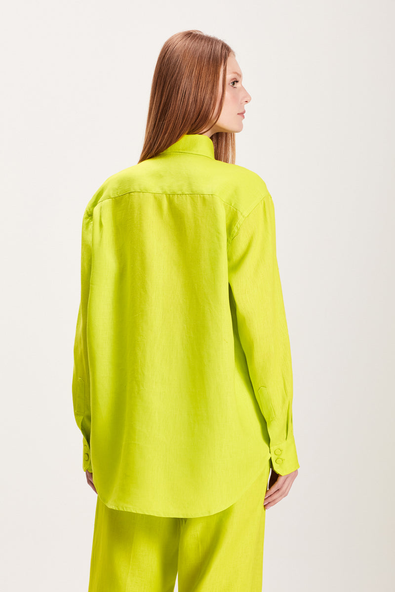 CAMISA LINHO VERDE LIMÃO (7855153807587)