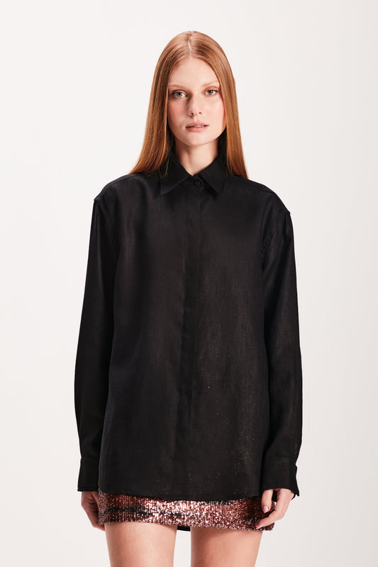 CAMISA LINHO PRETA (7855153774819)