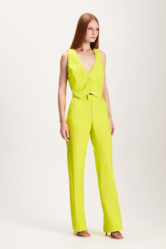 CALÇA RETA ALFAIATARIA VERDE LIMÃO (7855153250531)