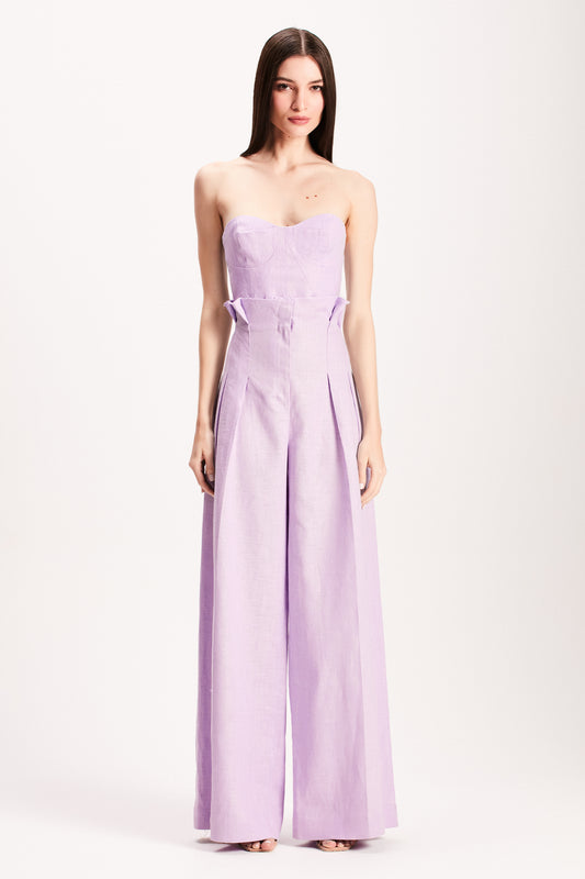 CALÇA CINTURA ALTA LINHO GROSSO LAVANDA (7855152070883)