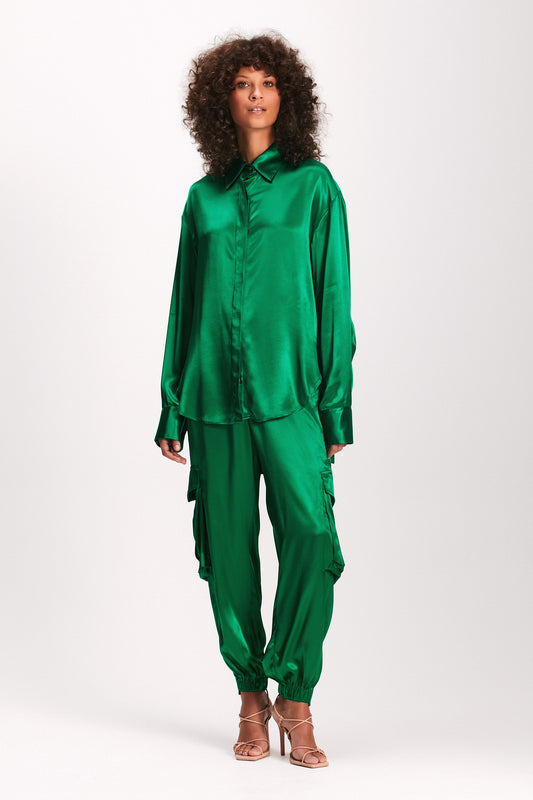 CAMISA CETIM VERDE (7893684814051)