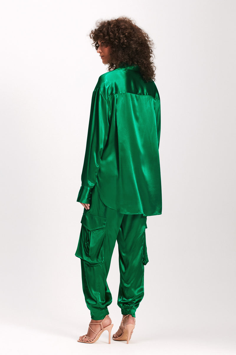 CAMISA CETIM VERDE (7893684814051)