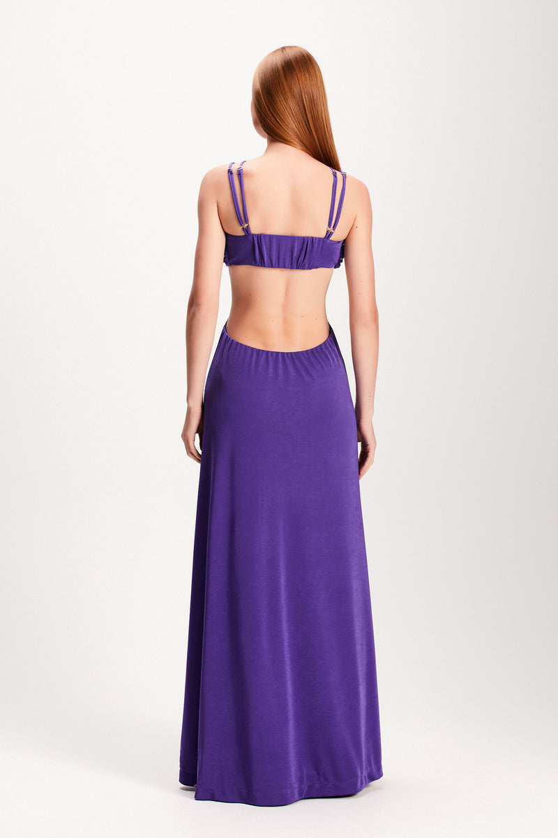 VESTIDO LONGO ALÇAS ILUSIONE ROXO (7893688975587)