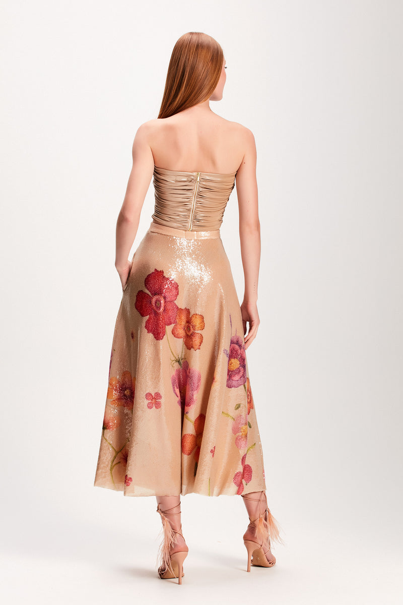 SAIA GODE PAETE ESTAMPADO FLORAL FLOR BORDADA (7893685862627)