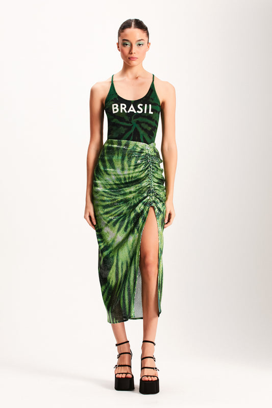SAIA MIDI PAETE TIE DYE VERDE (7918639415523)