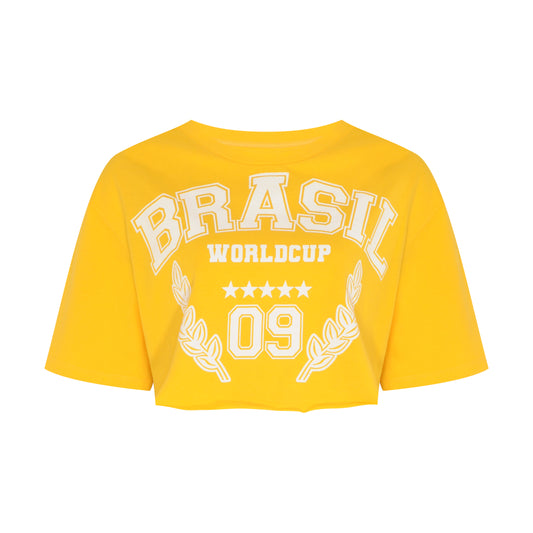 CAMISETA CROPPED AMARELA BRASIL (7922820808931)