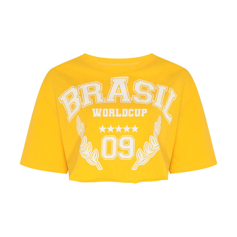 CAMISETA CROPPED AMARELA BRASIL (7922820808931)