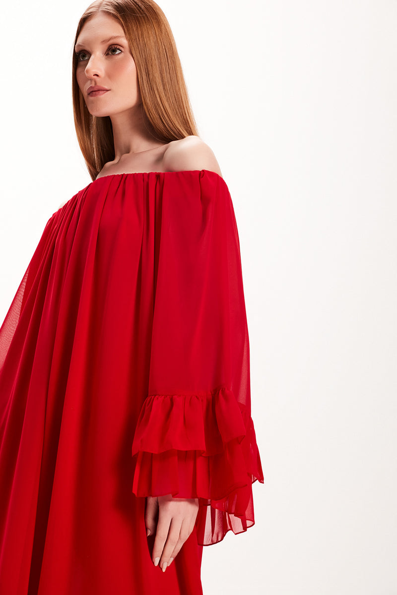 VESTIDO LONGO BABADOS BARRA VERMELHO (7972818321635)