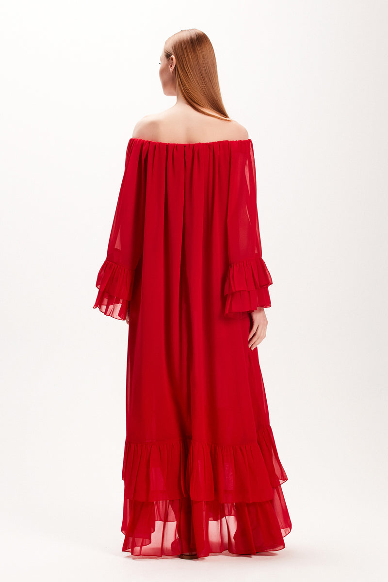 VESTIDO LONGO BABADOS BARRA VERMELHO (7972818321635)