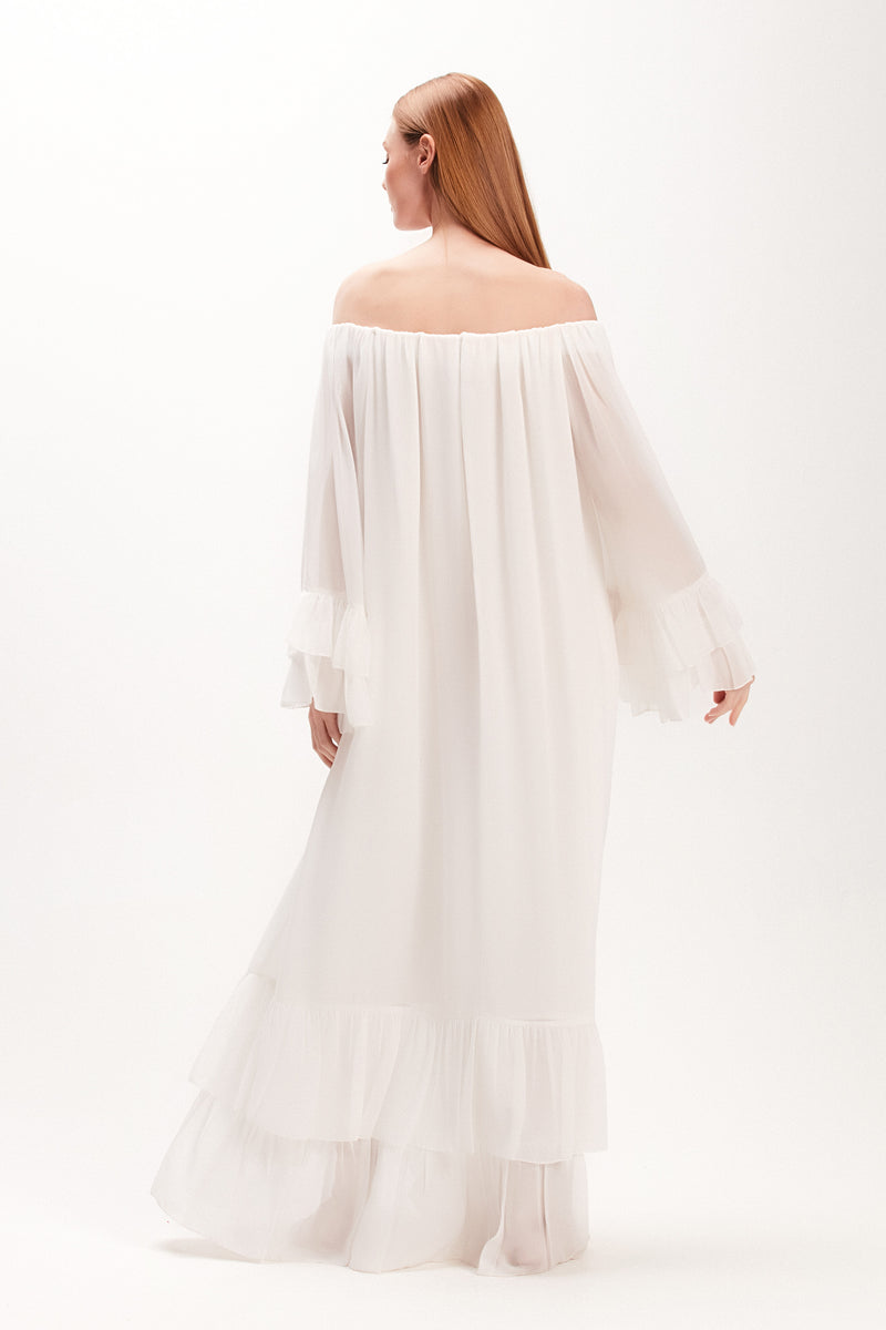 VESTIDO LONGO BABADOS BARRA OFF WHITE (7972818190563)