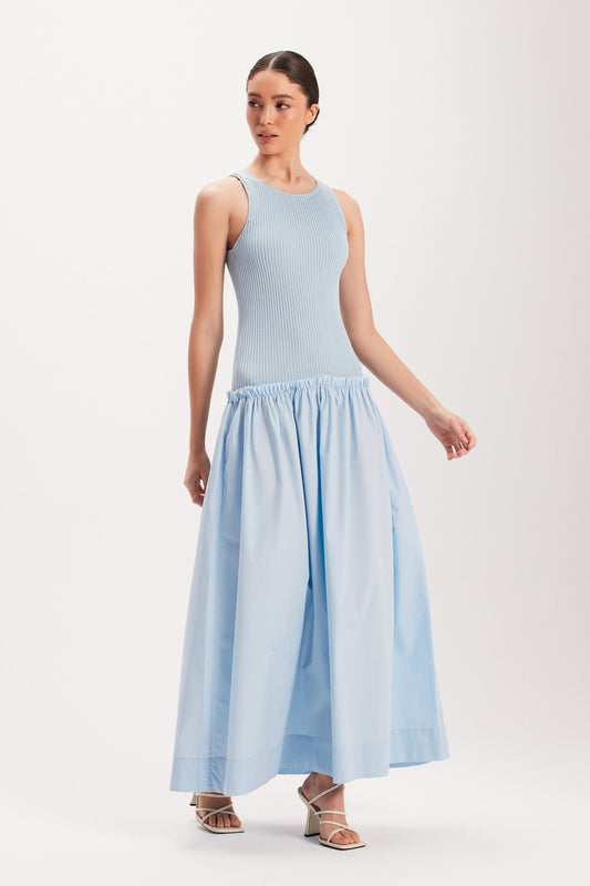 VESTIDO REGATA TRICOT SAIA TRICOLINE AZUL (8003072393443)