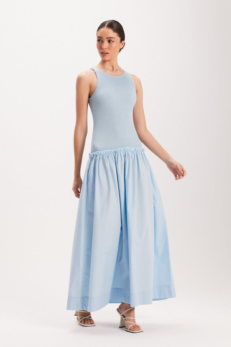 VESTIDO REGATA TRICOT SAIA TRICOLINE AZUL (8003072393443)