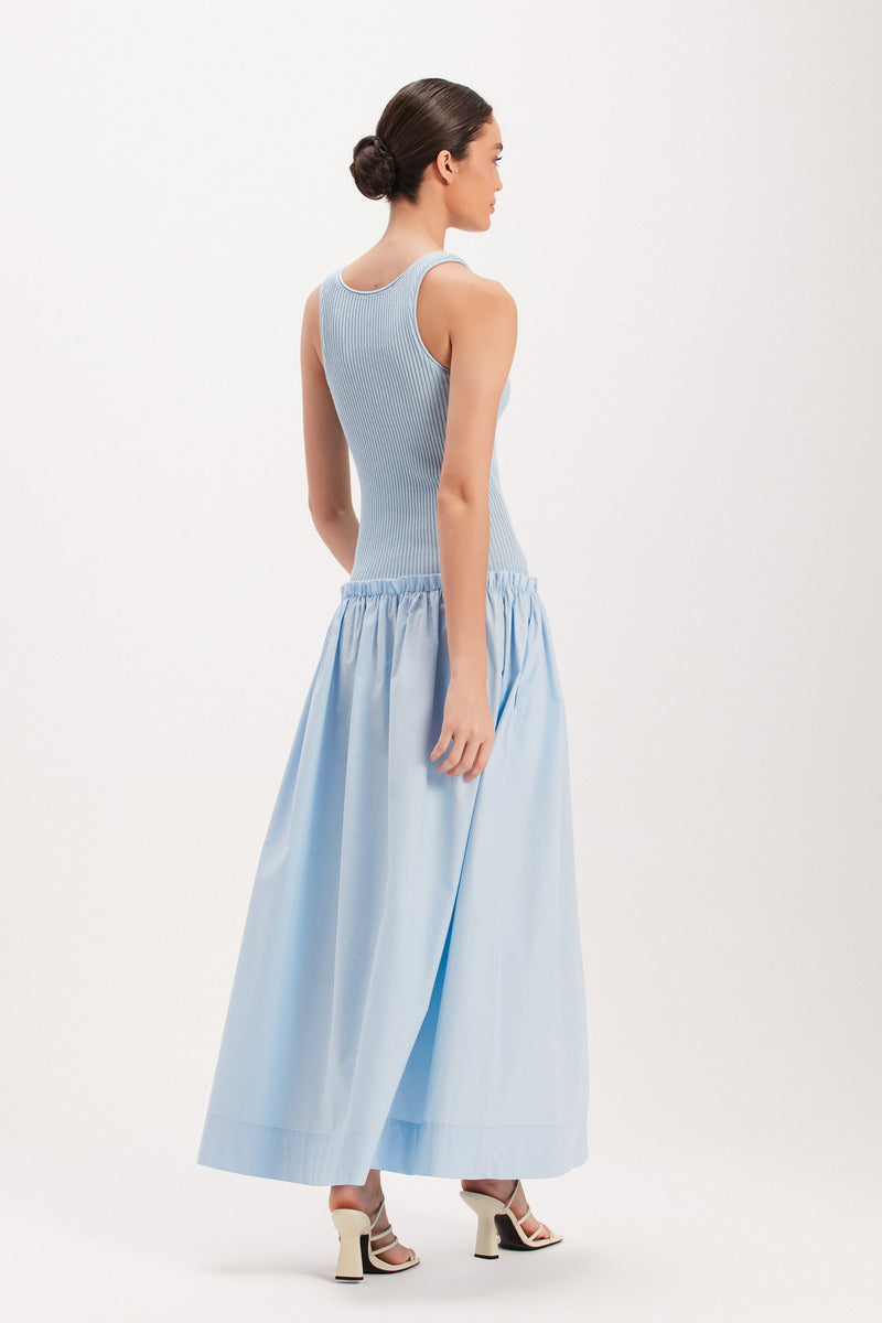 VESTIDO REGATA TRICOT SAIA TRICOLINE AZUL (8003072393443)