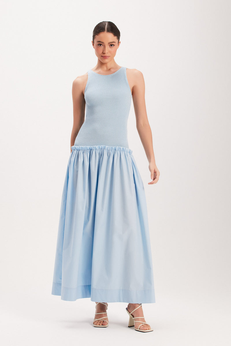 VESTIDO REGATA TRICOT SAIA TRICOLINE AZUL (8003072393443)