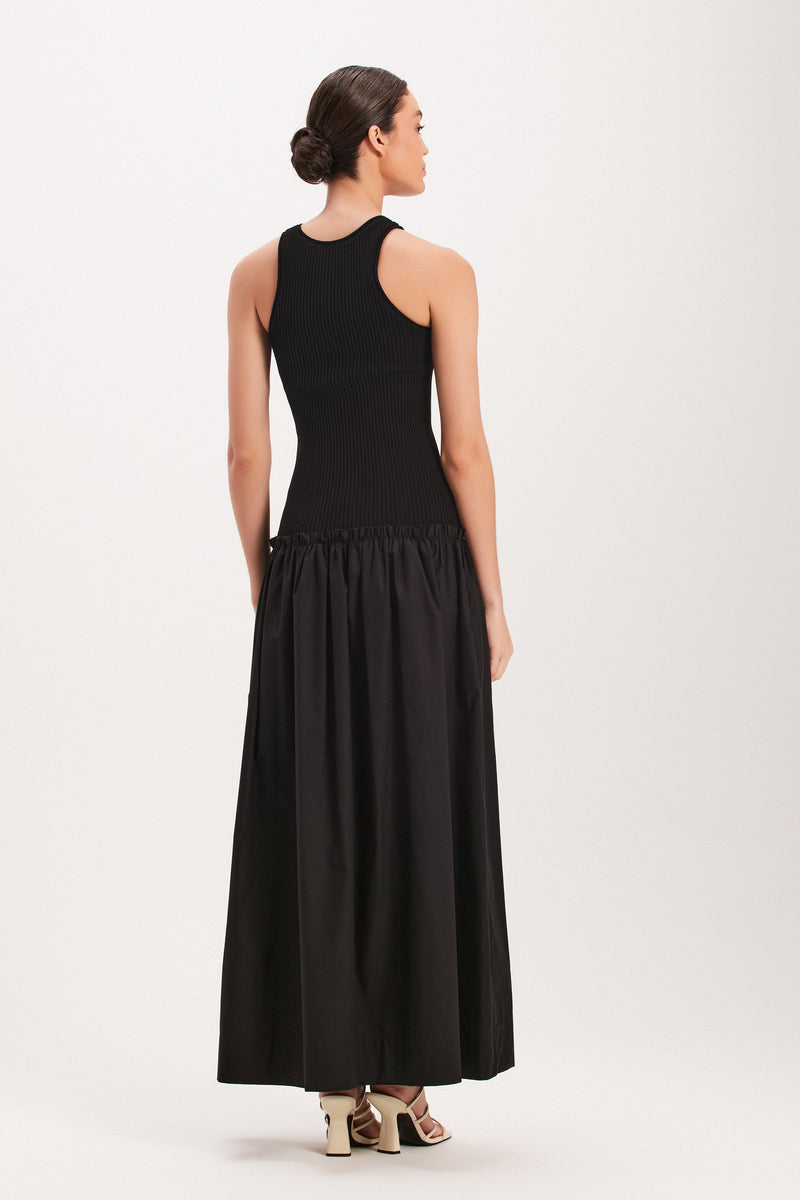 VESTIDO REGATA TRICOT SAIA TRICOLINE PRETO (8003072491747)