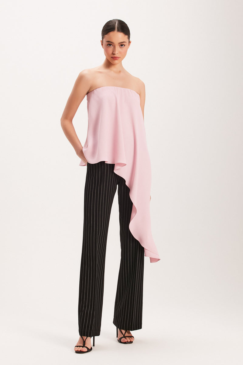 BLUSA TOMARA QUE CAIA ASSIMETRICA CREPE ROSA (8003069509859)