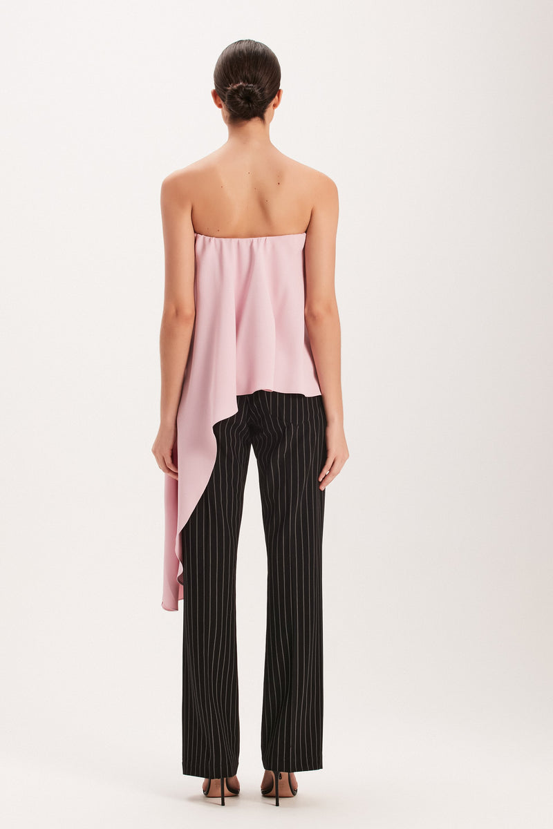 BLUSA TOMARA QUE CAIA ASSIMETRICA CREPE ROSA (8003069509859)