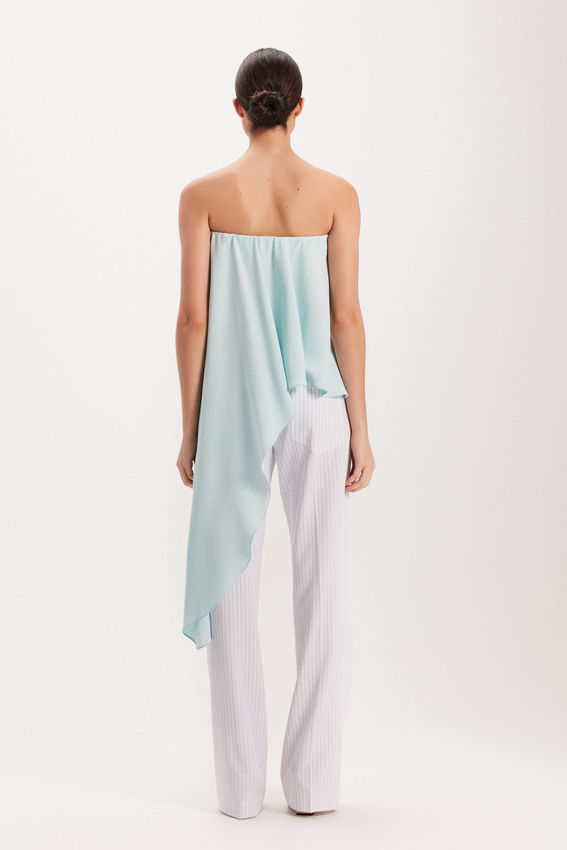 BLUSA TOMARA QUE CAIA ASSIMETRICA CREPE AZUL (8003069280483)