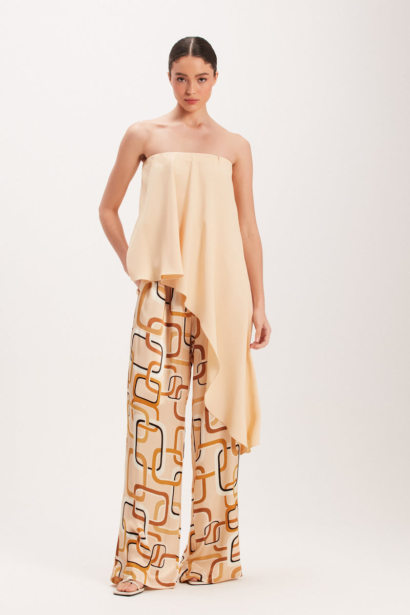 BLUSA TOMARA QUE CAIA ASSIMETRICA CREPE CREME (8003069444323)