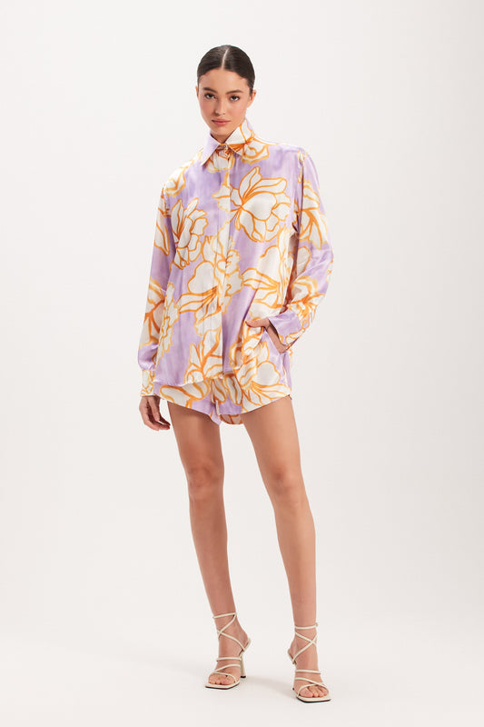 CAMISA CETIM ESTAMPA FLORAL (8003069935843)