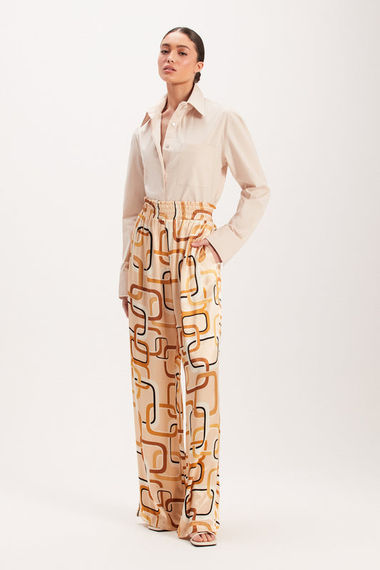 CALÇA CETIM ESTAMPA CORRENTES (8003069608163)