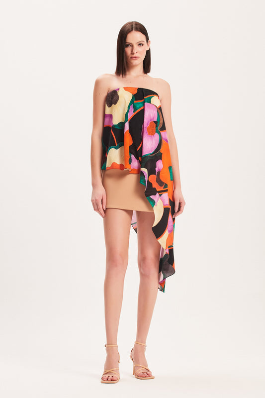 BLUSA TOMARA QUE CAIA ASSIMÉTRICA ESTAMPA FLORAL ESCURA (8030301028579)