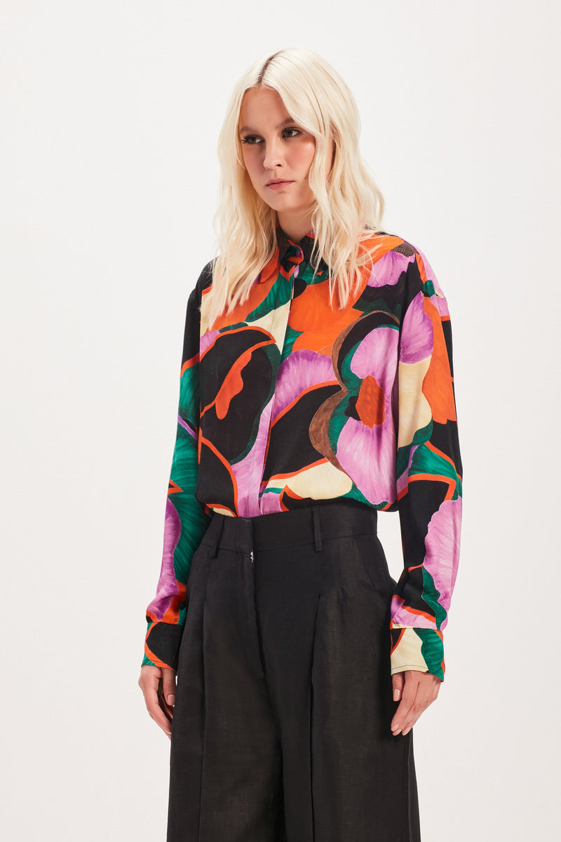 CAMISA ESTAMPA FLORAL ESCURA (8030302011619)