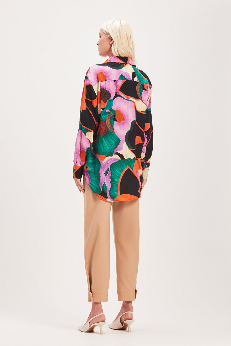 CAMISA ESTAMPA FLORAL ESCURA (8030302011619)