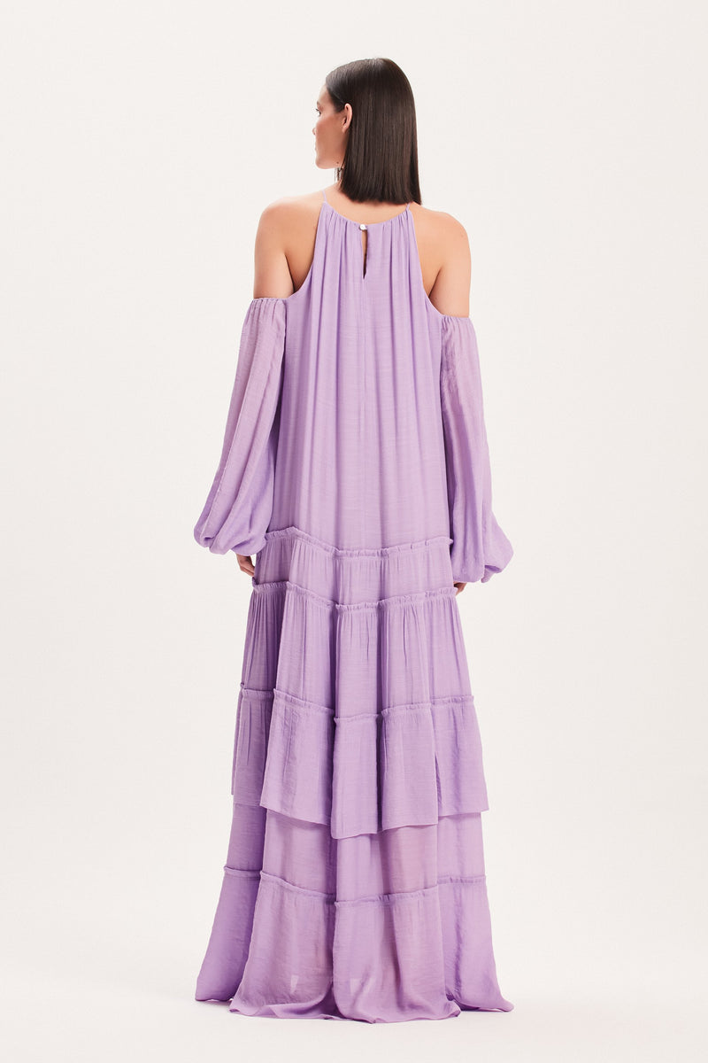 VESTIDO LONGO AMPLO CAMADAS LILÁS (8030303912163)