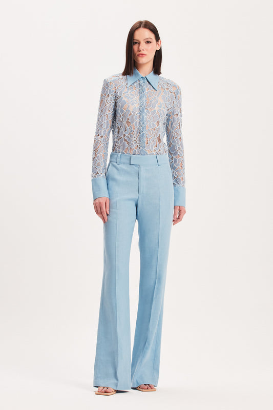 CALÇA LINHO RETA AZUL (8030301651171)