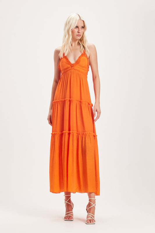 VESTIDO LONGO ALÇAS LARANJA (8030303355107)
