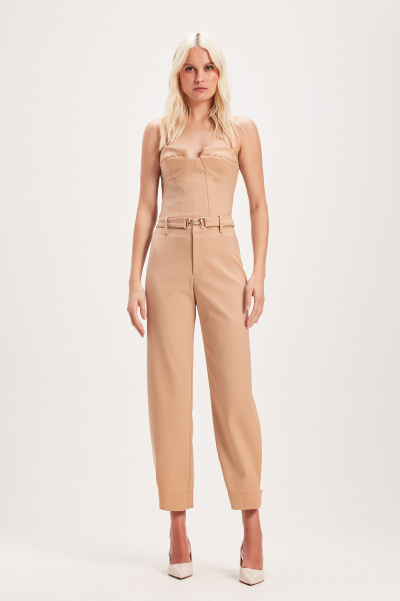 CALÇA RETA BOTÃO BARRA CARAMELO (8030301815011)