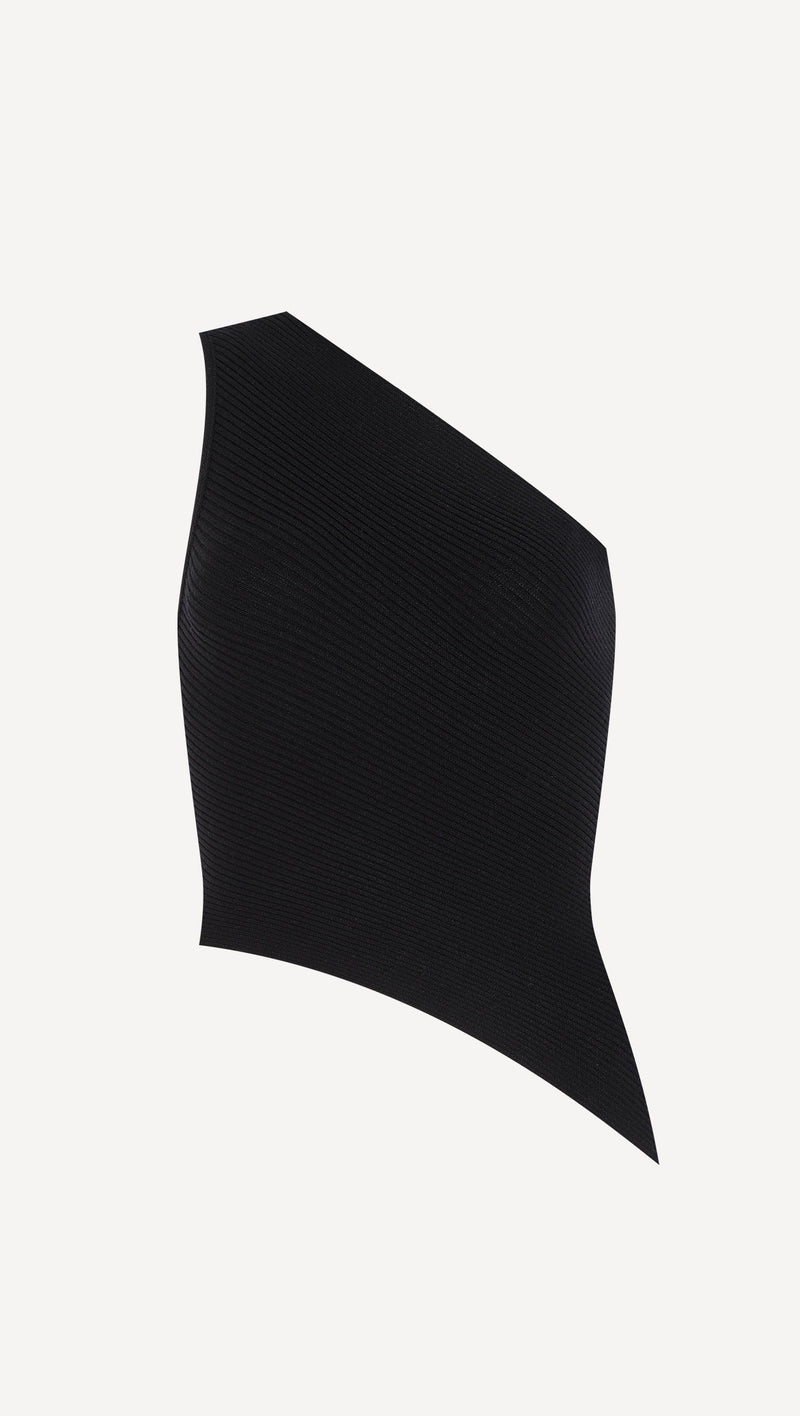 BLUSA TRICOT ASSIMÉTRICA PRETA (8030301290723)