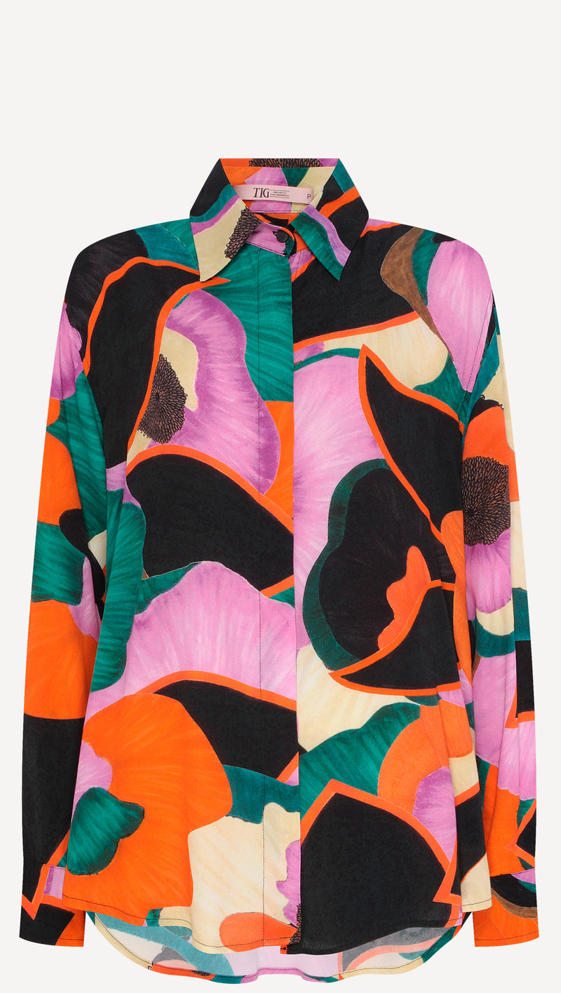 CAMISA ESTAMPA FLORAL ESCURA (8030302011619)