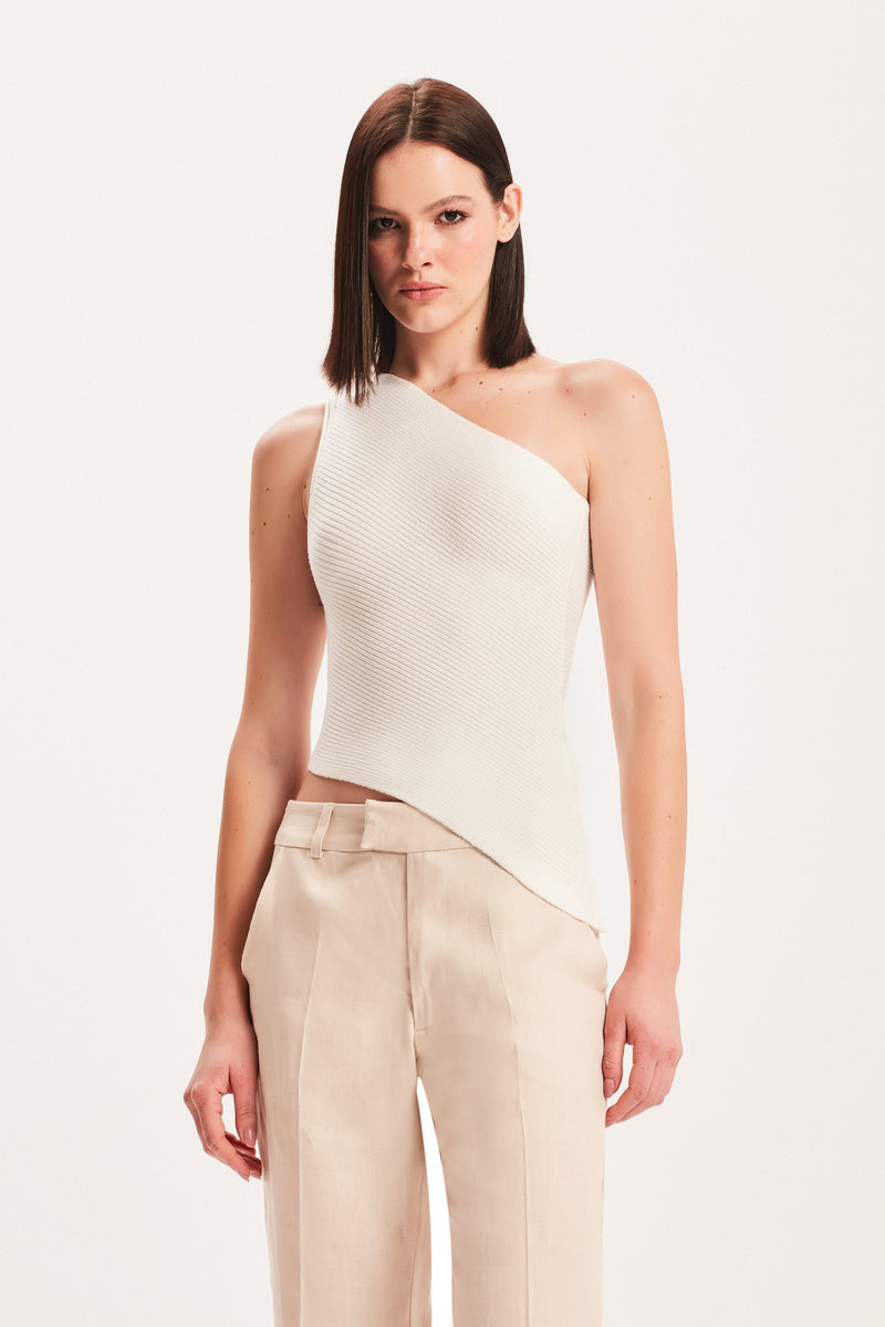 BLUSA TRICOT ASSIMÉTRICA OFF WHITE (8030301225187)