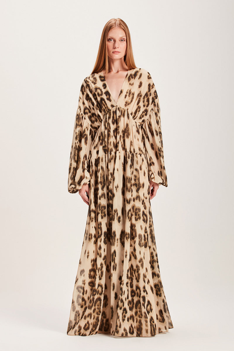 VESTIDO LONGO AMPLO ONÇA BEGE (8066583757027)